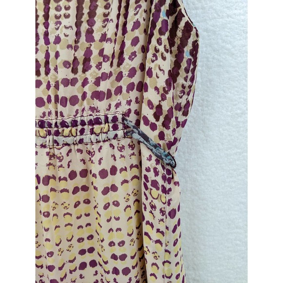 Anthropologie Womens Geometric Print Maxi Dress Size L Spaghetti Strap Tie Waist - Picture 9 of 11